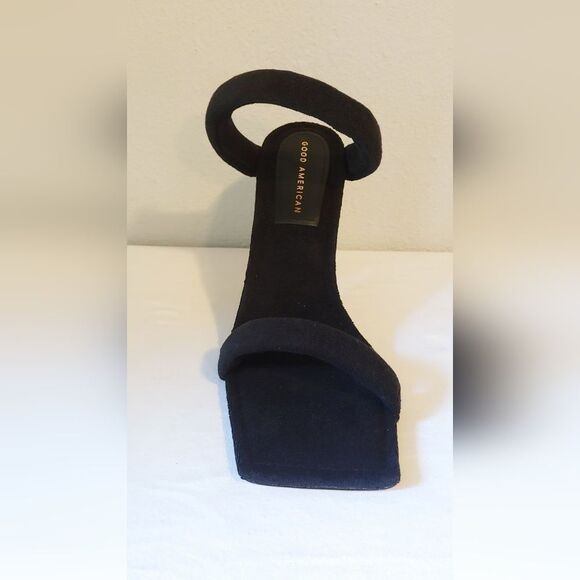 Good American Black Terry Slip On Heeled Sandals Sz 10.5 NEW IN BOX - Picture 5 of 16